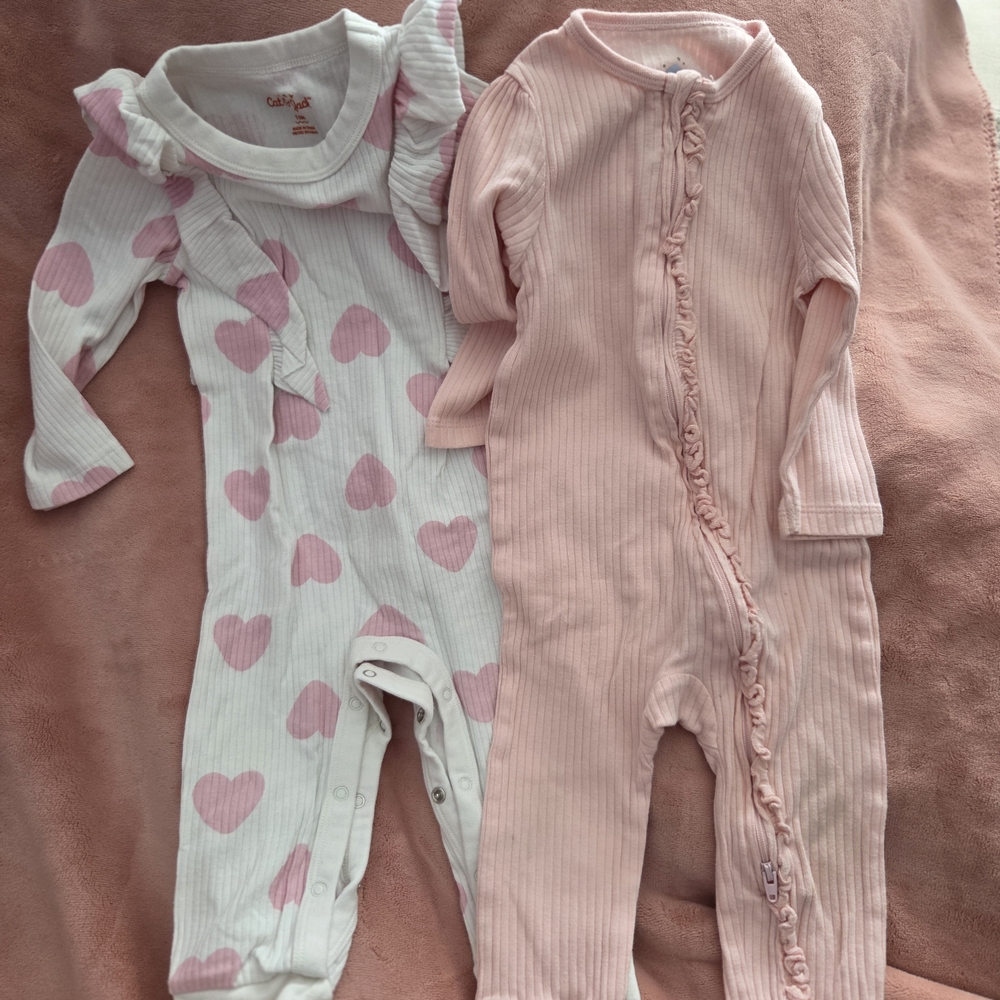 Pink and White Heart Kids One Piece Set